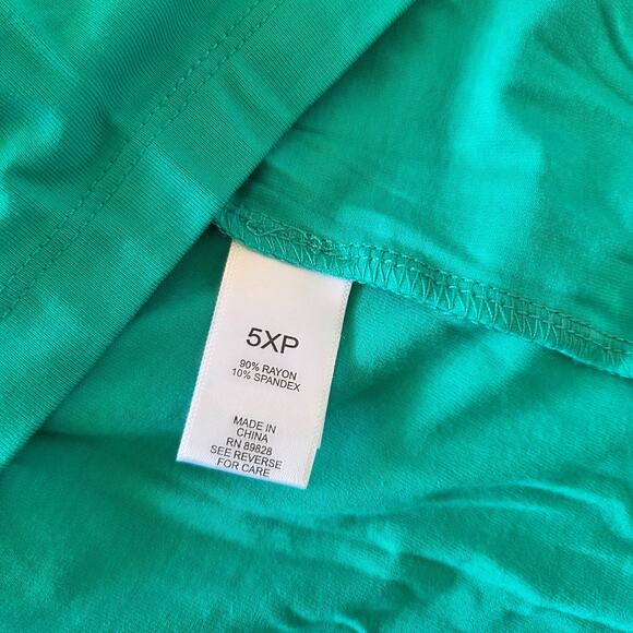 LOGO Lori Goldstein Elbow Sleeve Dress Plus Size 5XP New Cozumel Green Rayon - Picture 8 of 10